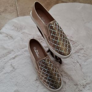 Gold Rhinestone Slip-On Sneaker